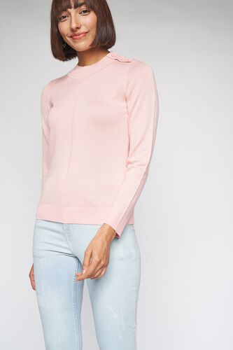 4 - Light Pink Self Design Sweater Top, image 4