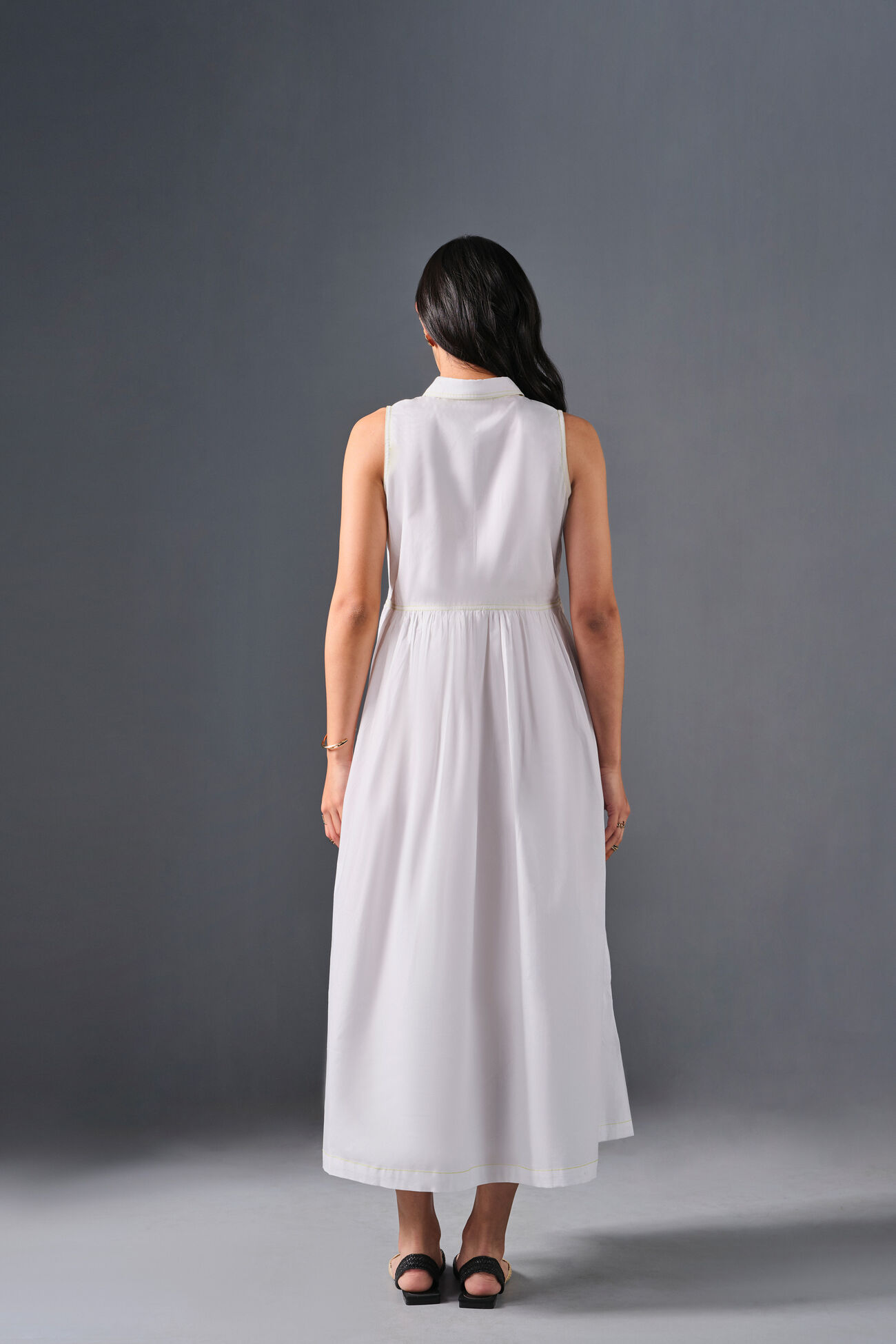 White Summer Cotton Dress, White, image 9
