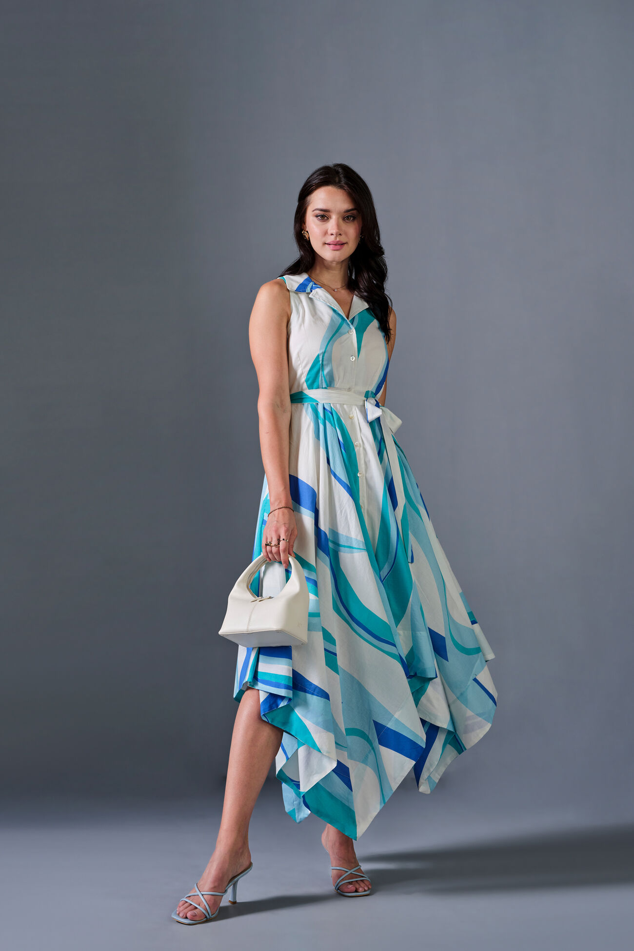 Pacific Wonder Cotton Dress, Blue, image 4