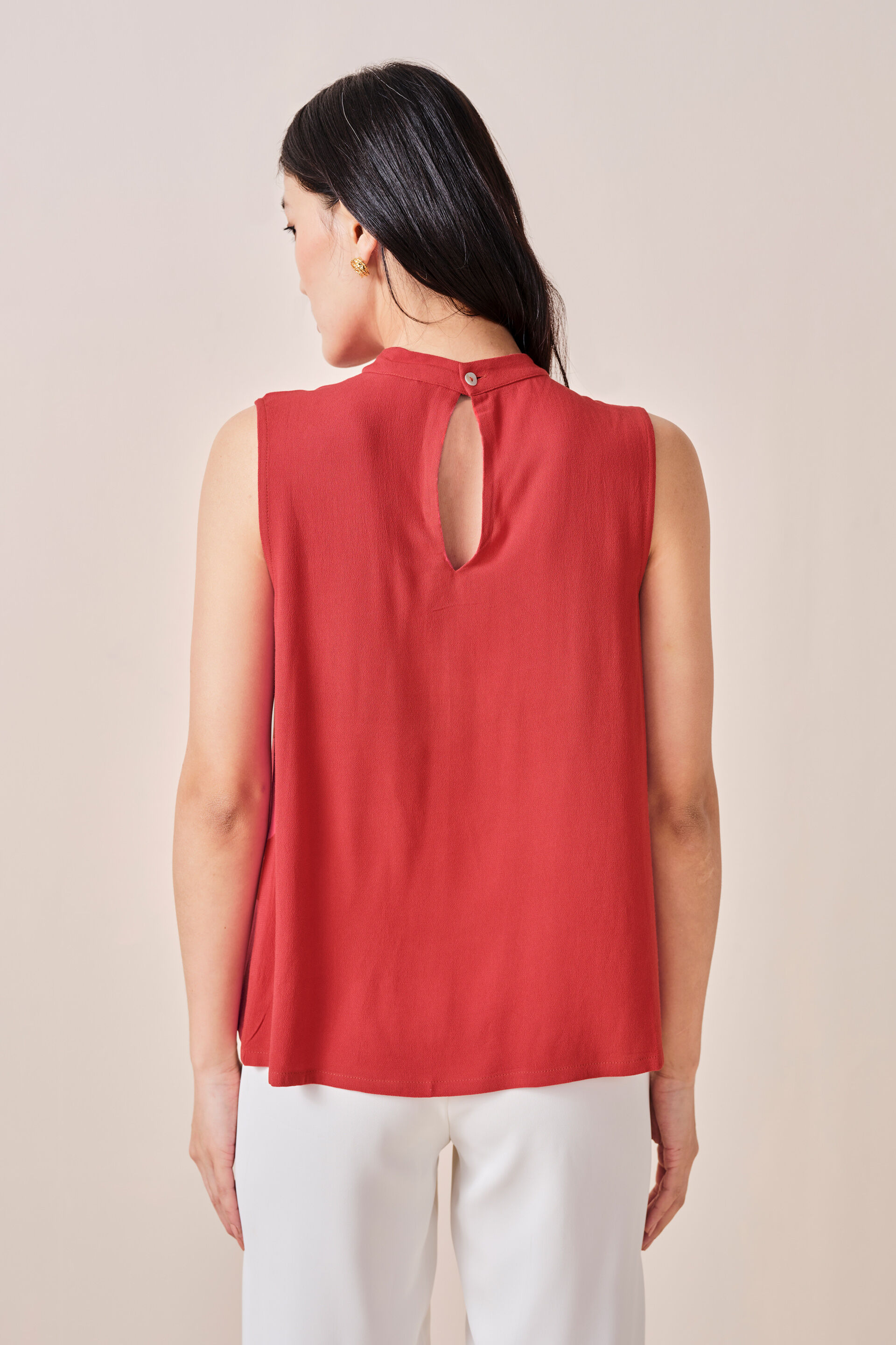 Valencia Viscose Top, Orange, image 6