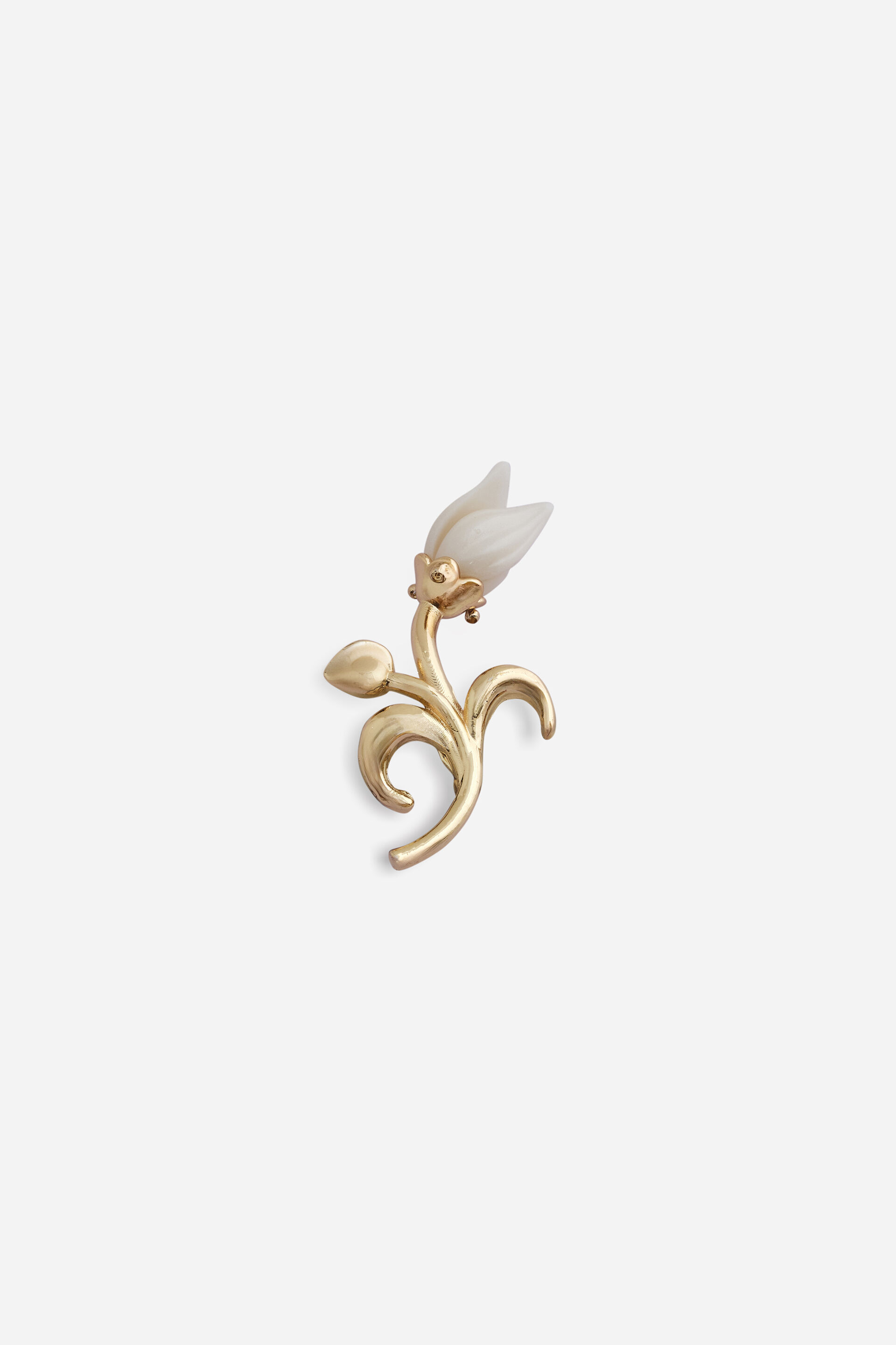 Gold Flower Stem Brooch, , image 1