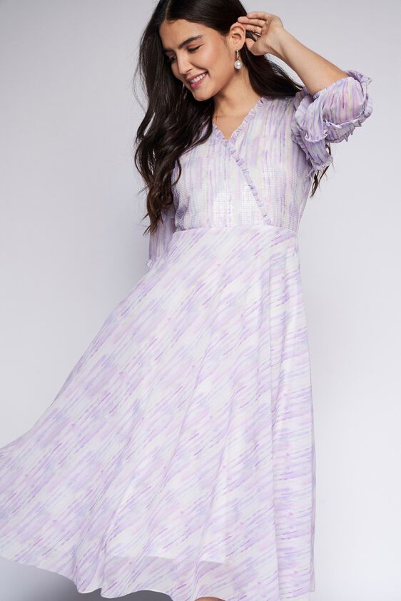 1 - Multi Color Stripes Flared Dress, image 1