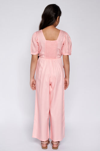 5 - Pink Solid Straight Jumpsuit, image 5