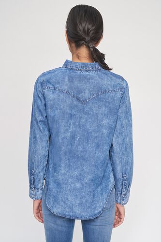 5 - Light Blue Self Design A-Line Top, image 5