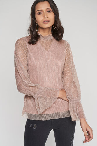 Blush Solid Blouson Top, Blush, image 1