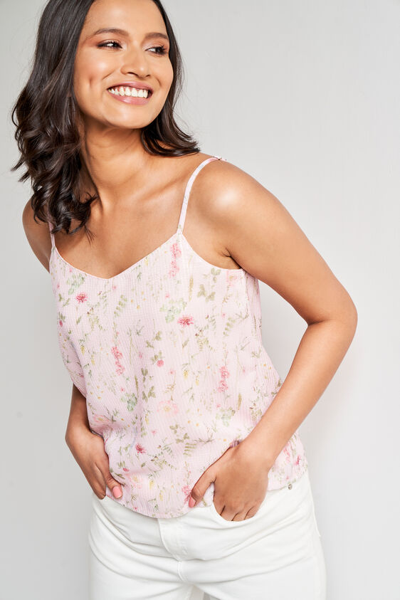 Pink Straight Floral Top, Pink, image 3