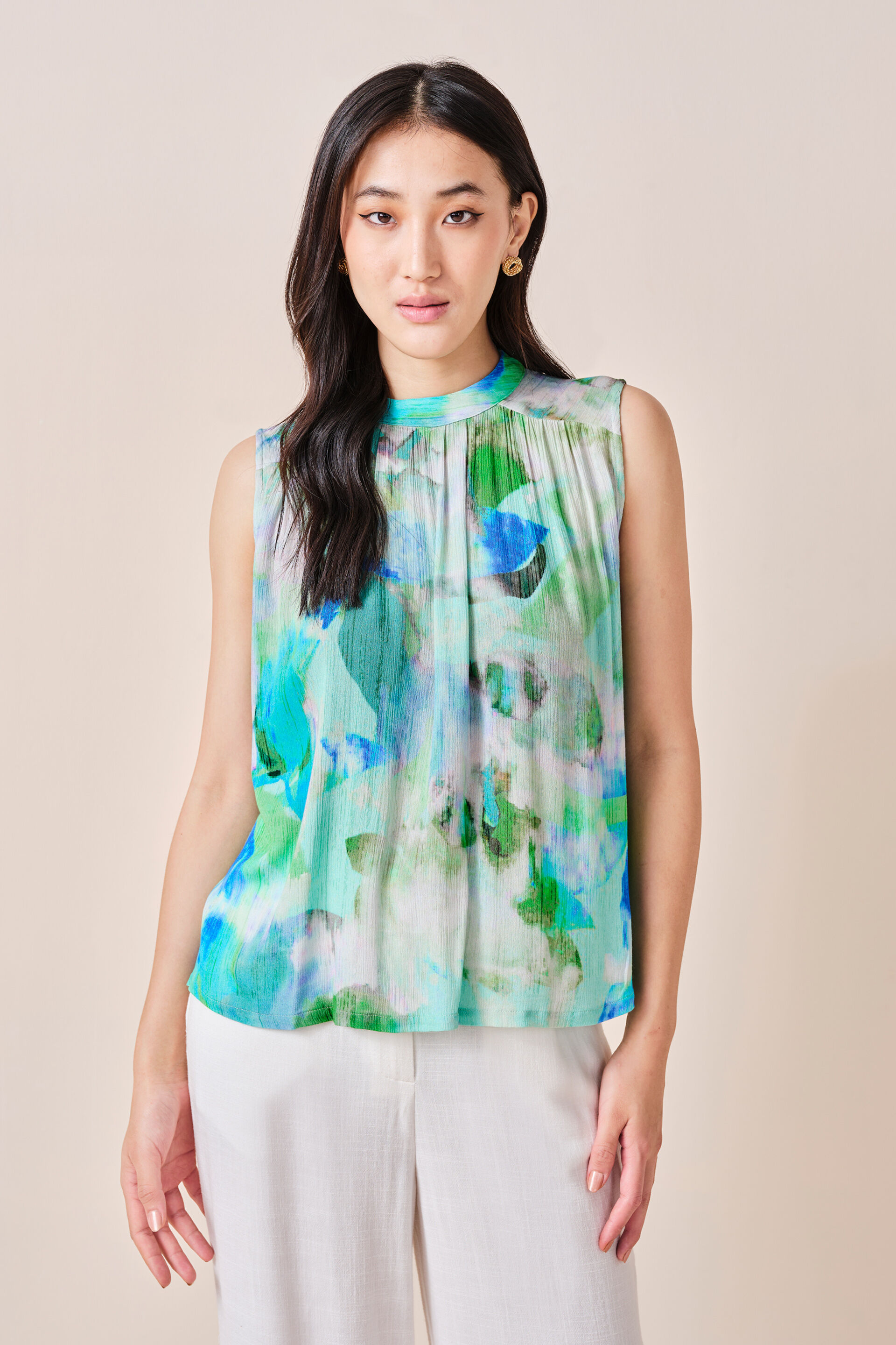 Buy our Ocean Bliss Viscose Top online from ANDIndia SC F24AR47TW27