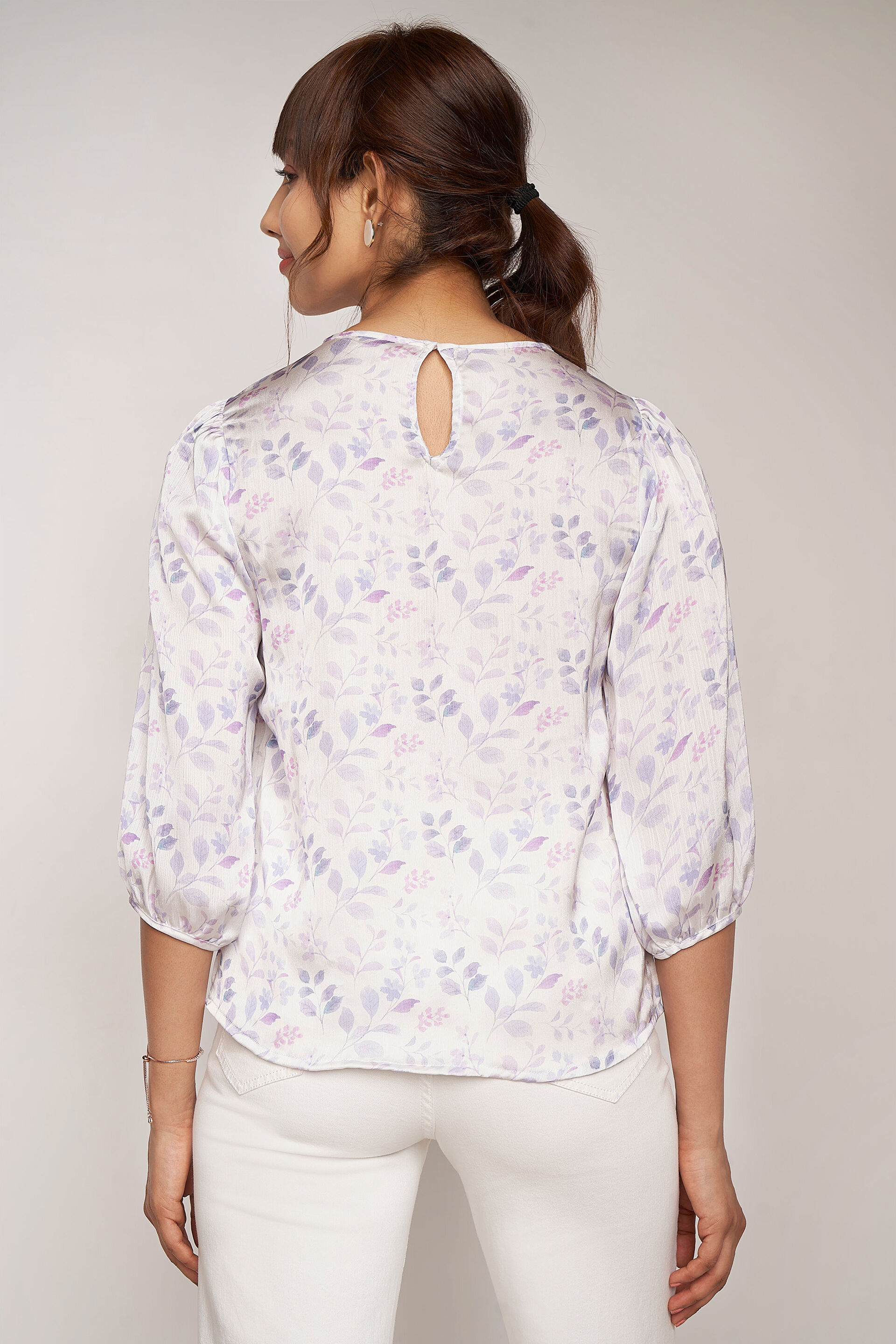 Multi Color Floral Curved Top, Multi Color, image 5