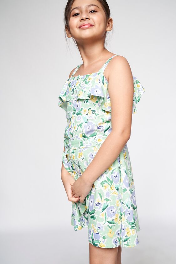 1 - Sage Green Floral Fit and Flare Dress, image 1