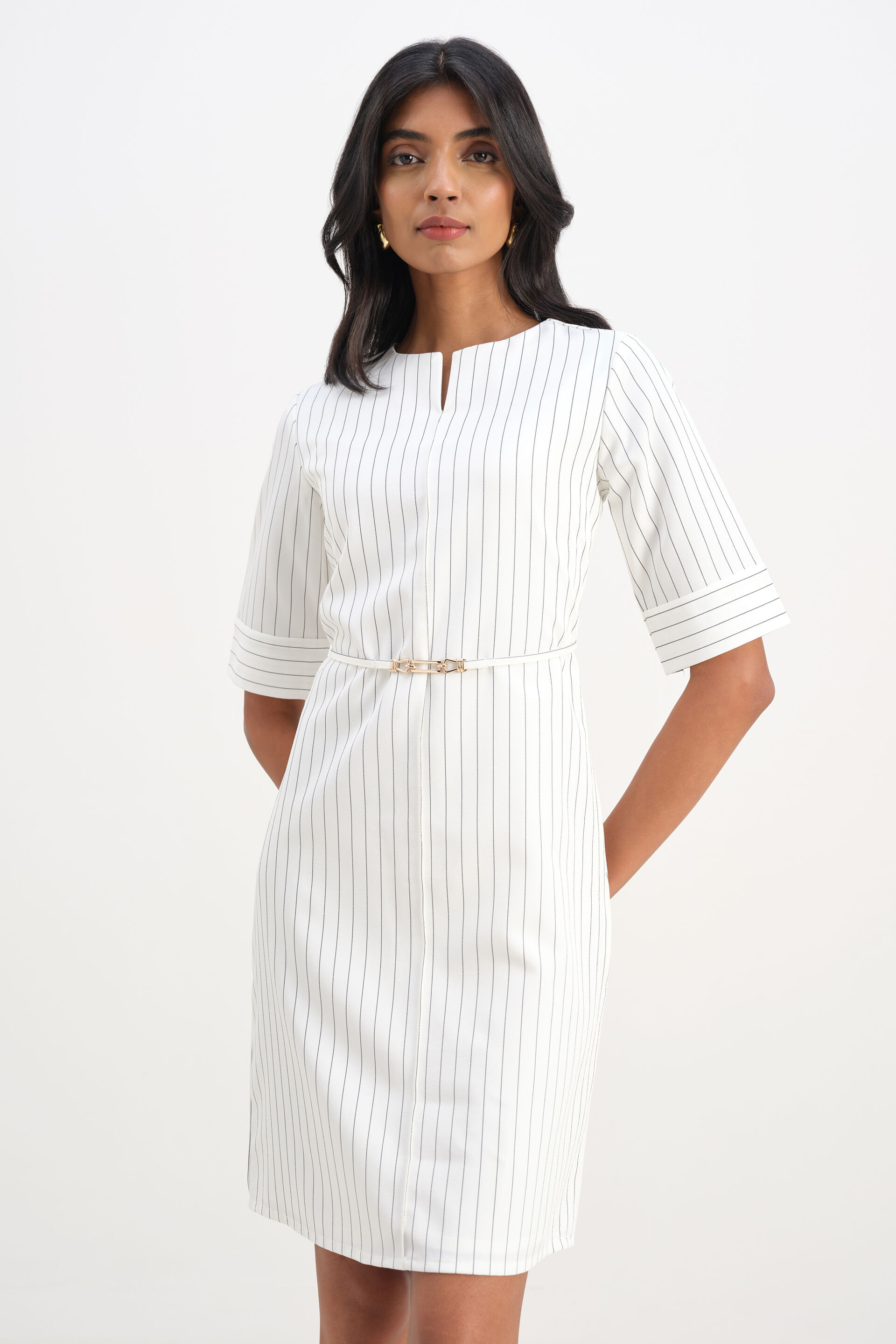 Monochrome Motion Dress, White, image 3