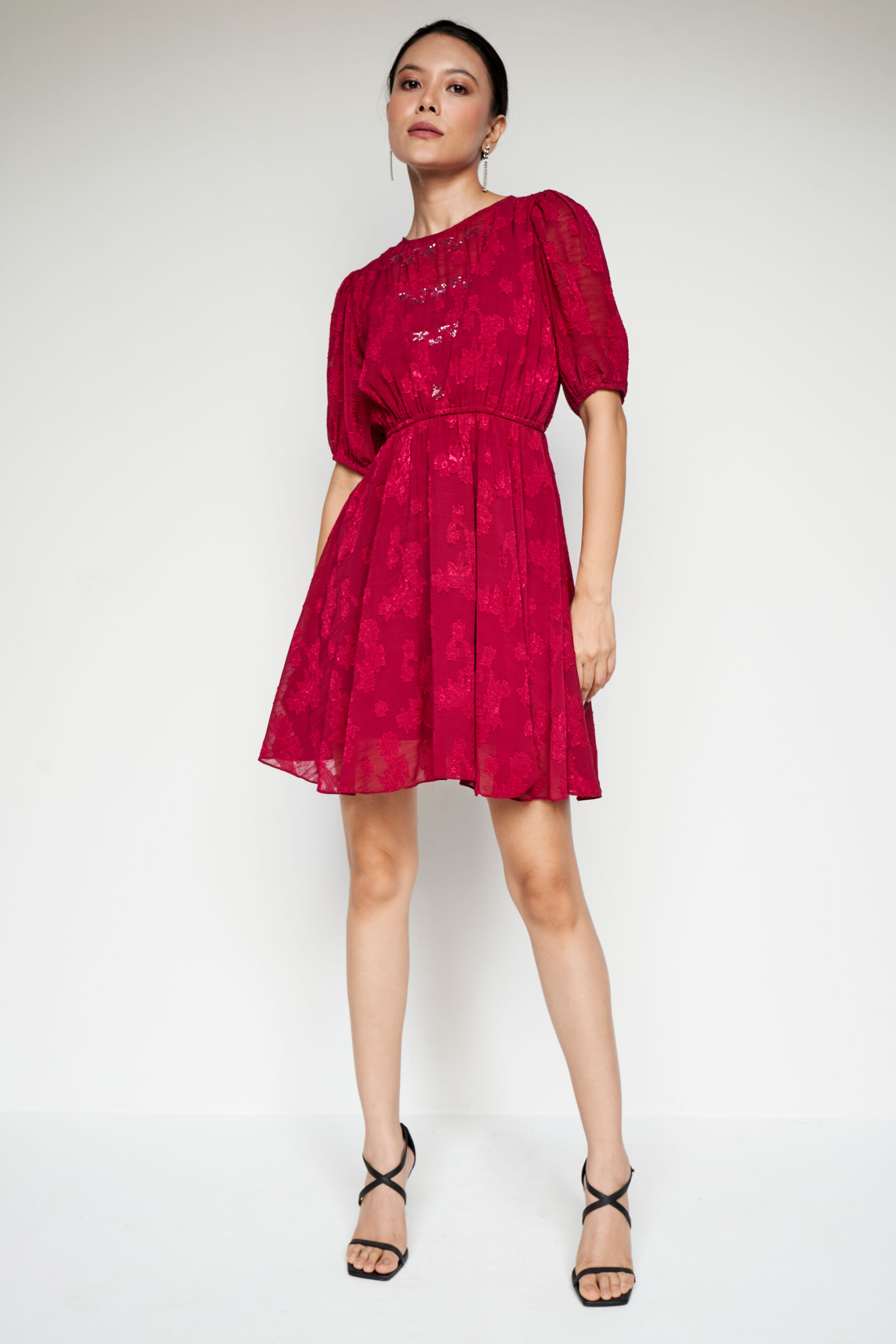 Cranberry Core Dress, Maroon, image 3