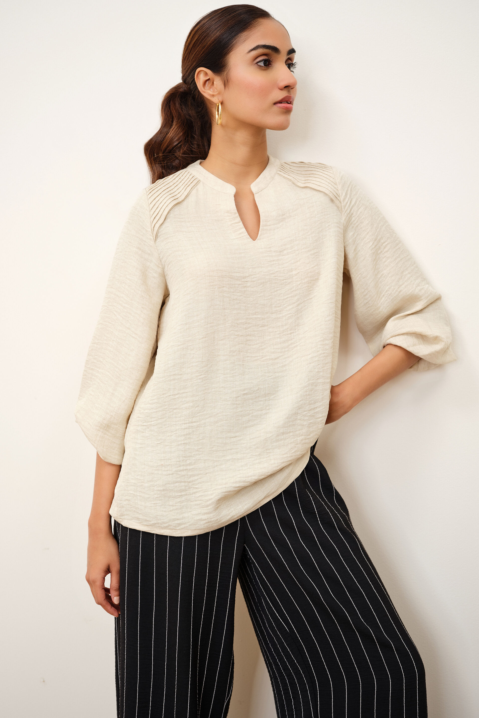 Ilian Cream Top, Cream, image 1