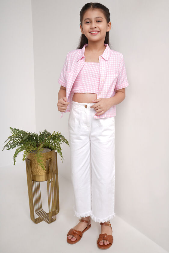 Pink and White Checks Straight Set, Pink, image 3