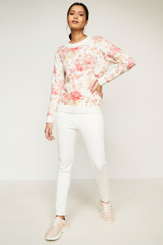 Red Floral Straight Top, Red, image 1