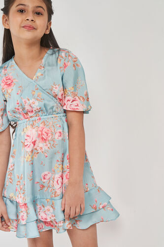 Multi Color Floral Flounce Dress, Multi Color, image 4
