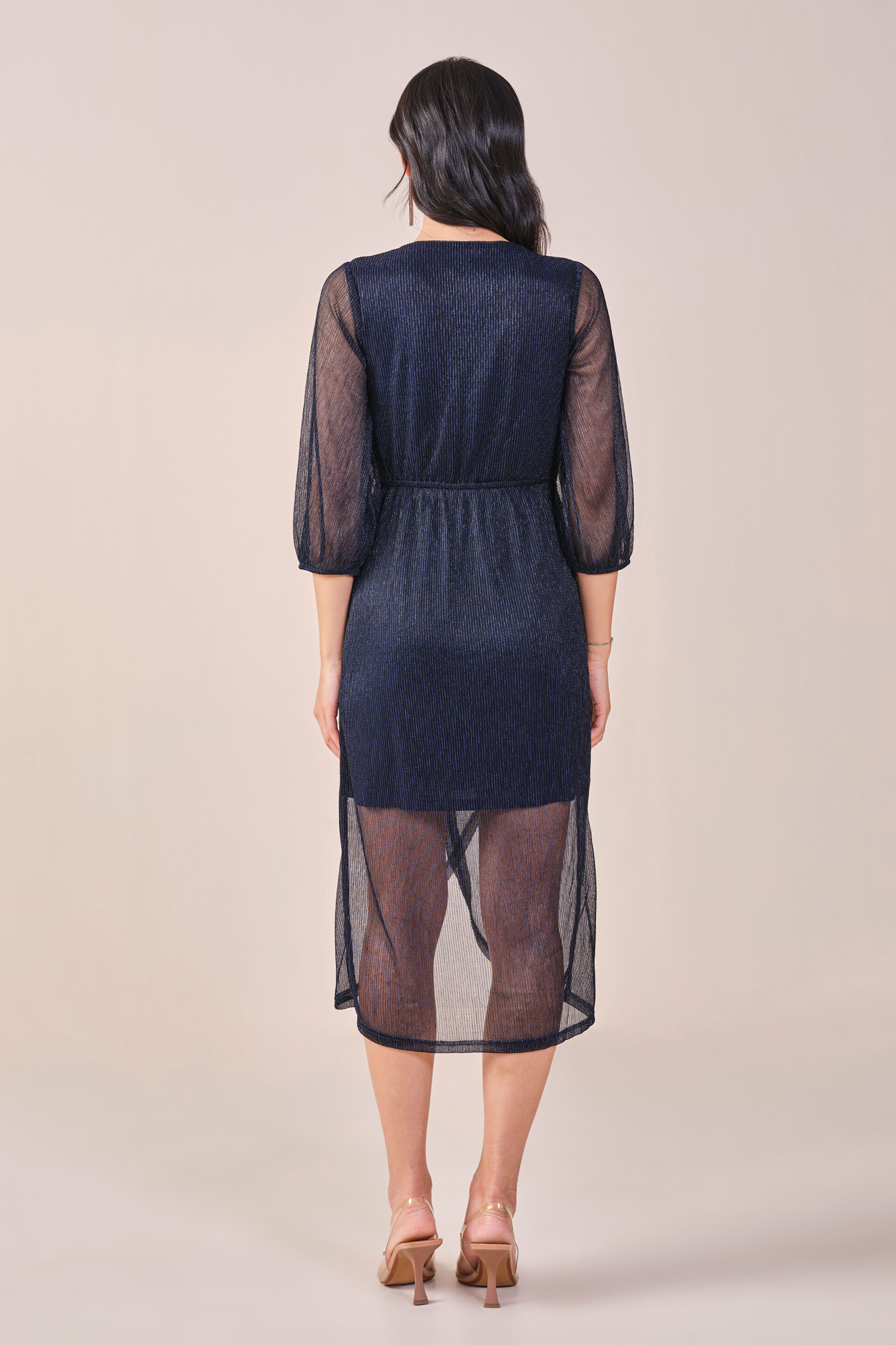 Shine On Dress, Navy Blue, image 4