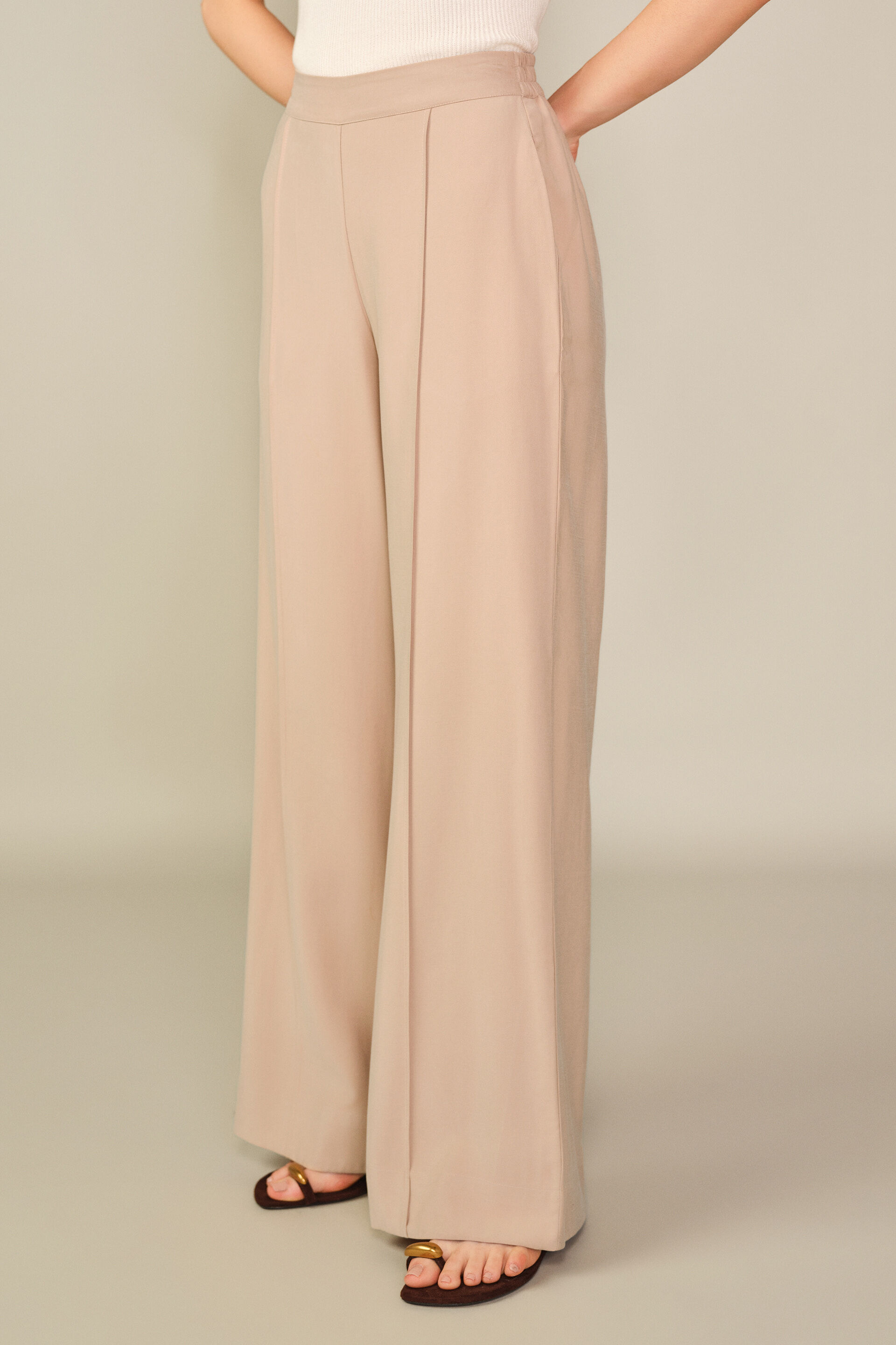 Flared Pants in Beige, Beige, image 3