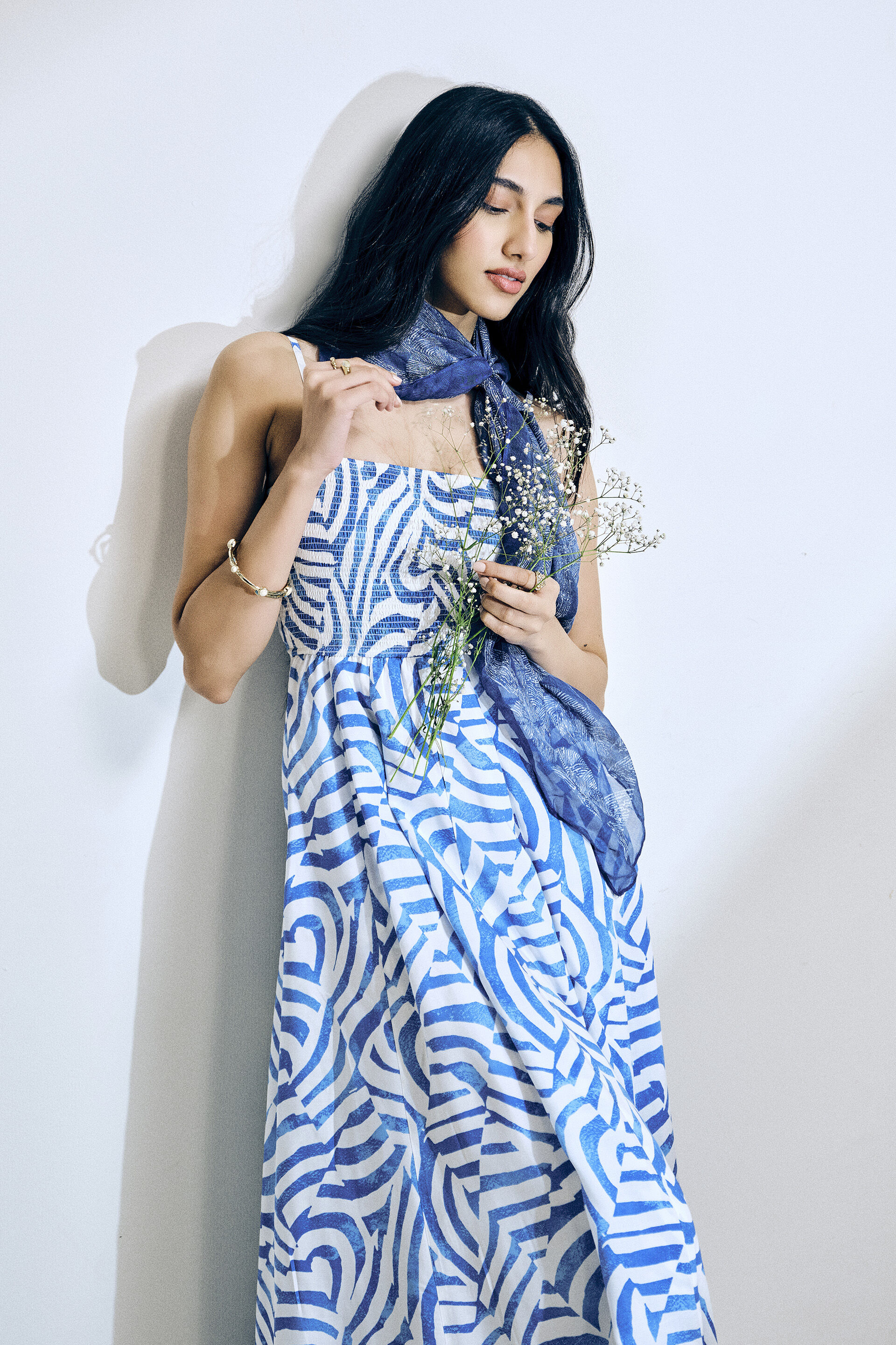 Blue Lagoon Modal Dress, White, image 3