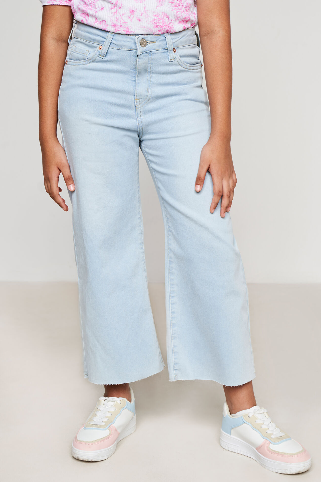 Light-Blue Wide-Leg Jeans, Blue, image 1