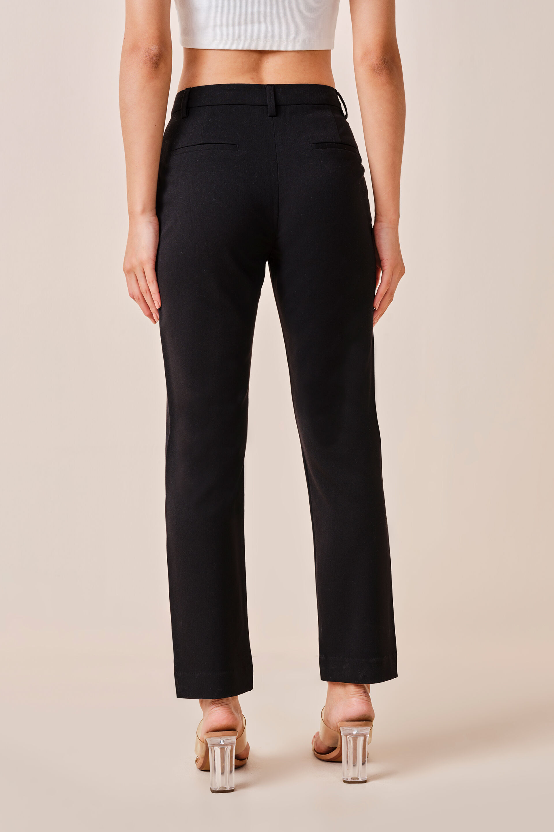 Trisha Solid Trousers, Black, image 3
