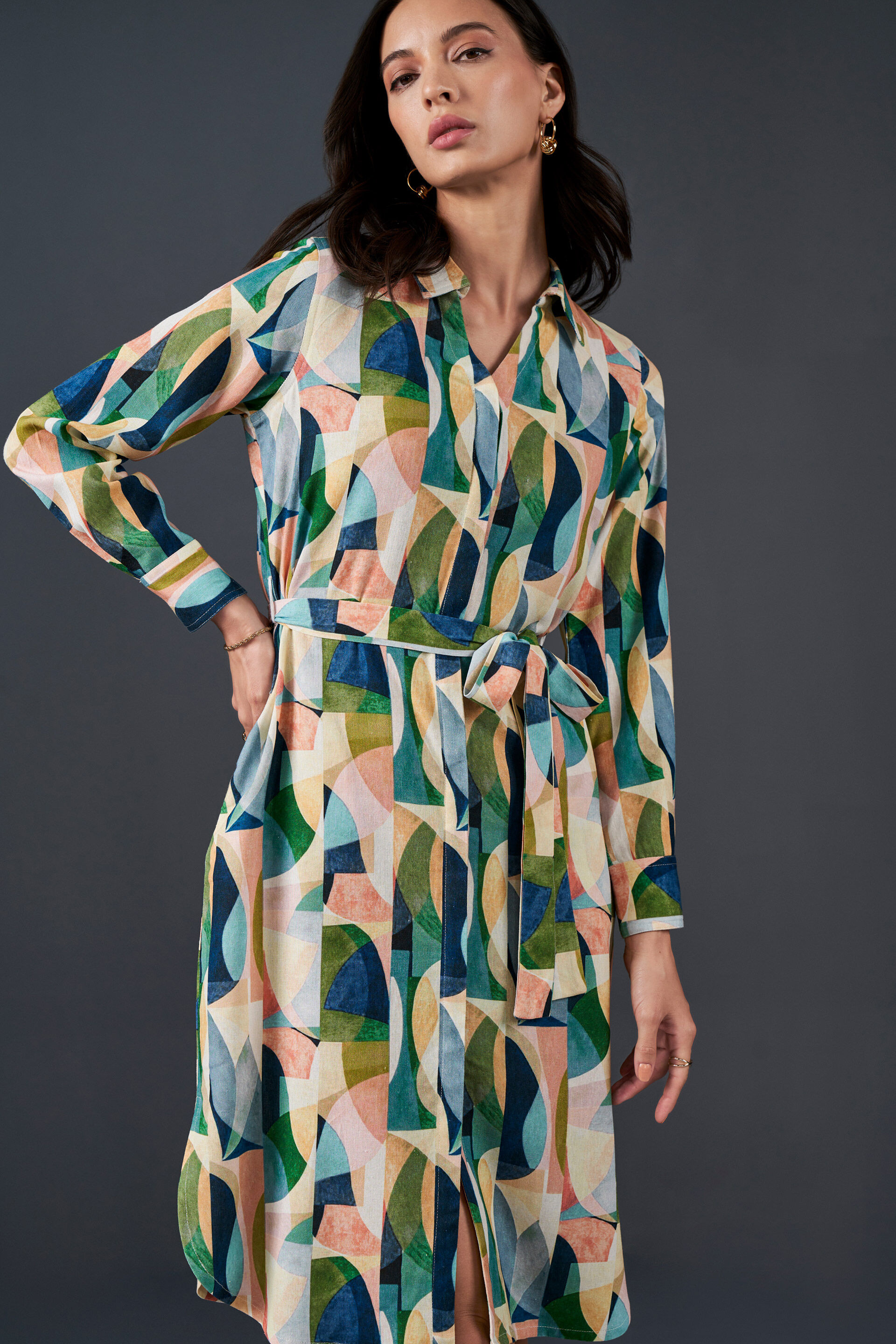 Boho Blossom Viscose Dress, Multi Color, image 4