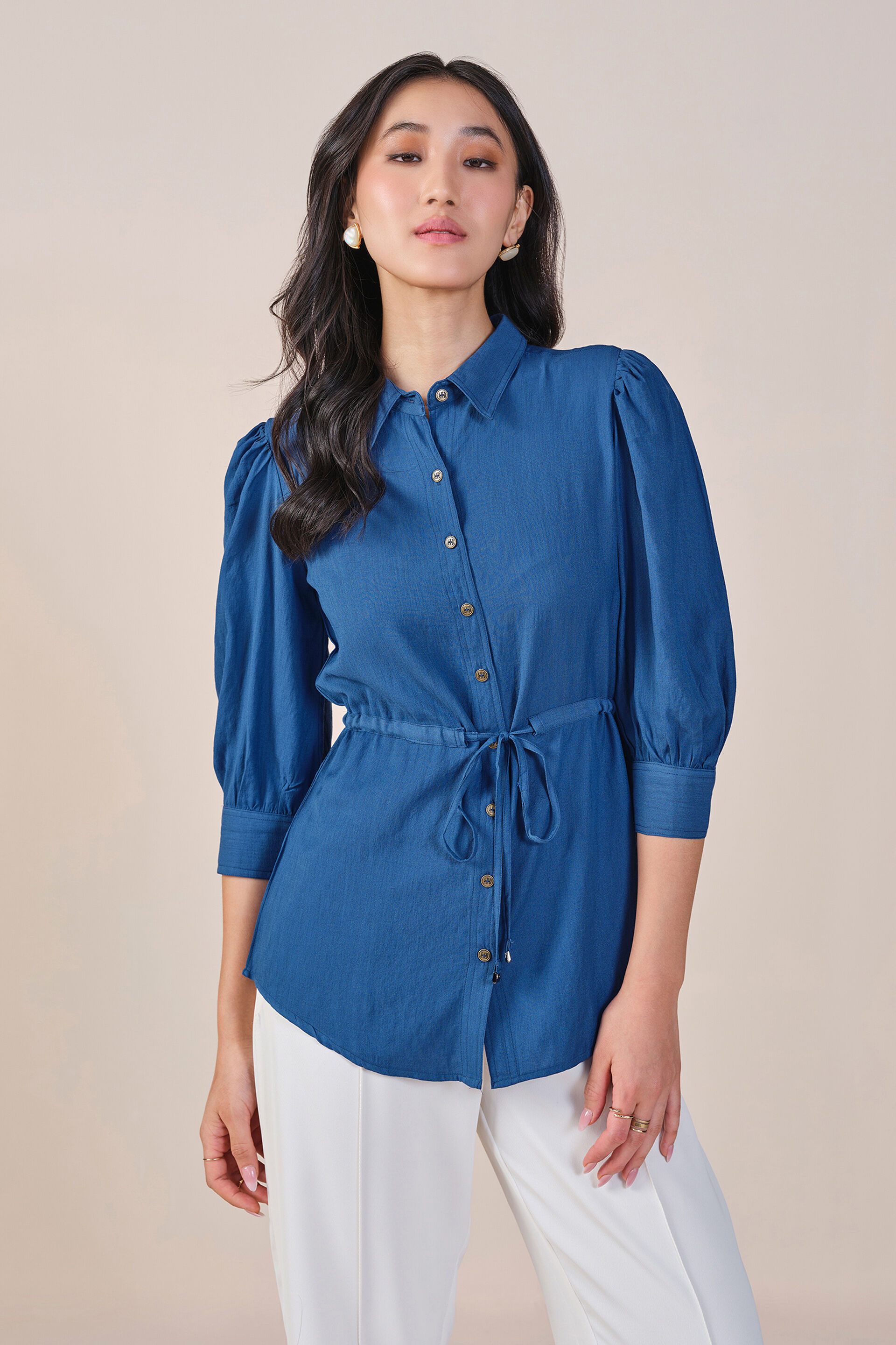 Oceanside Shirt, Indigo, image 1