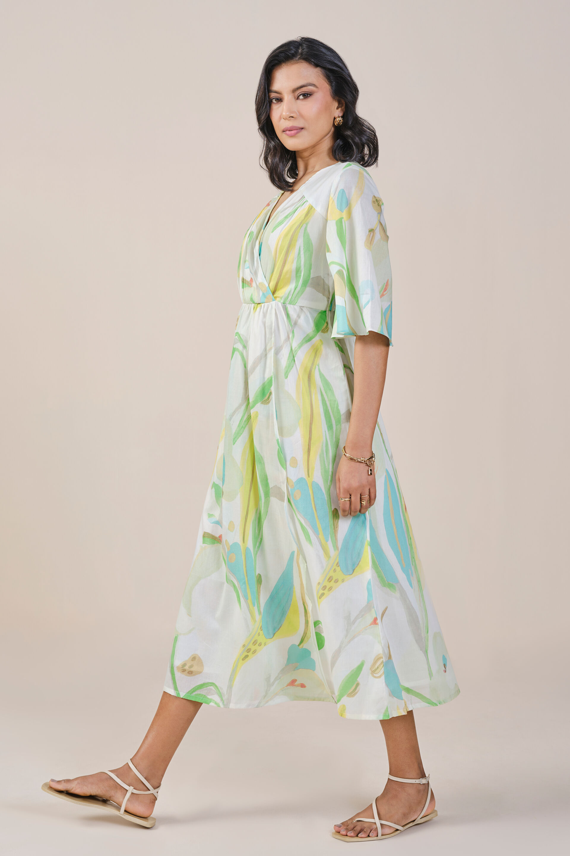 Florallista Dress, Green, image 3