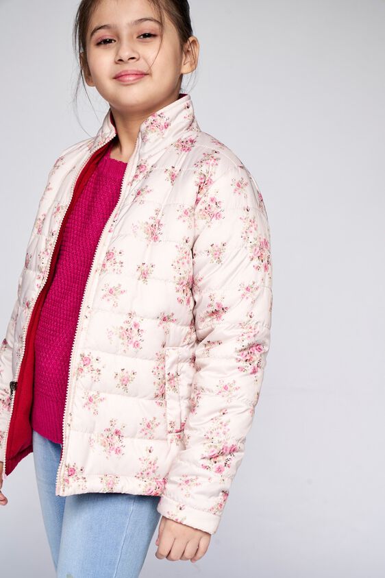1 - Cream Floral Straight Jacket, image 1