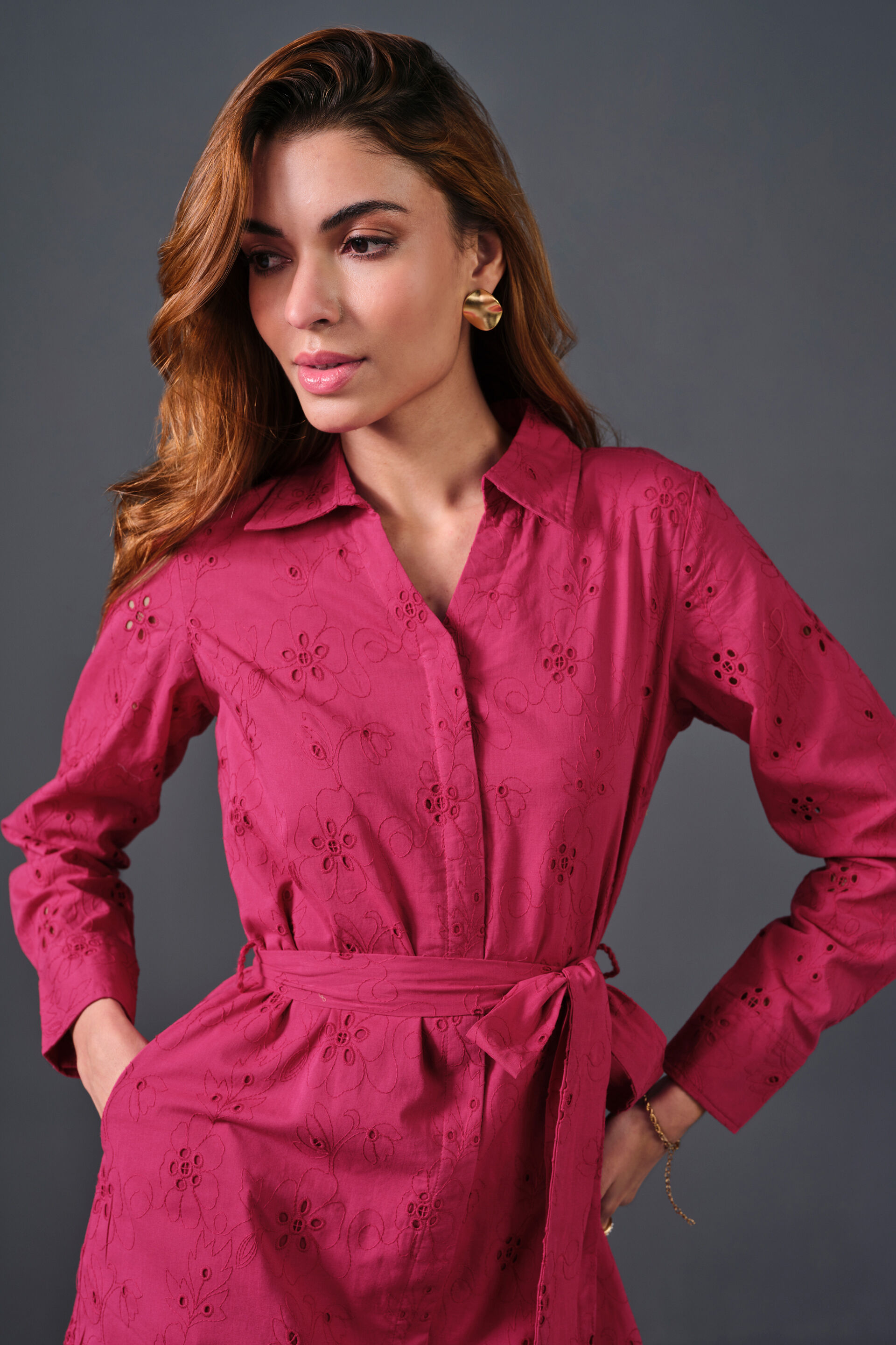 Raspberry Dreams Cotton Dress, Dark Pink, image 7