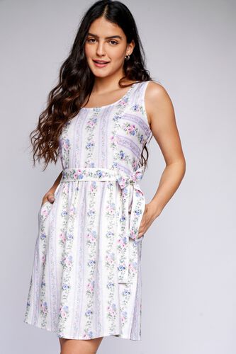 2 - White Floral Straight Dress, image 2