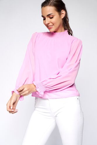 1 - Lilac Solid High Neck Top, image 1