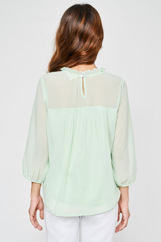 Regular Length Straight Blouson Top, Green, image 5