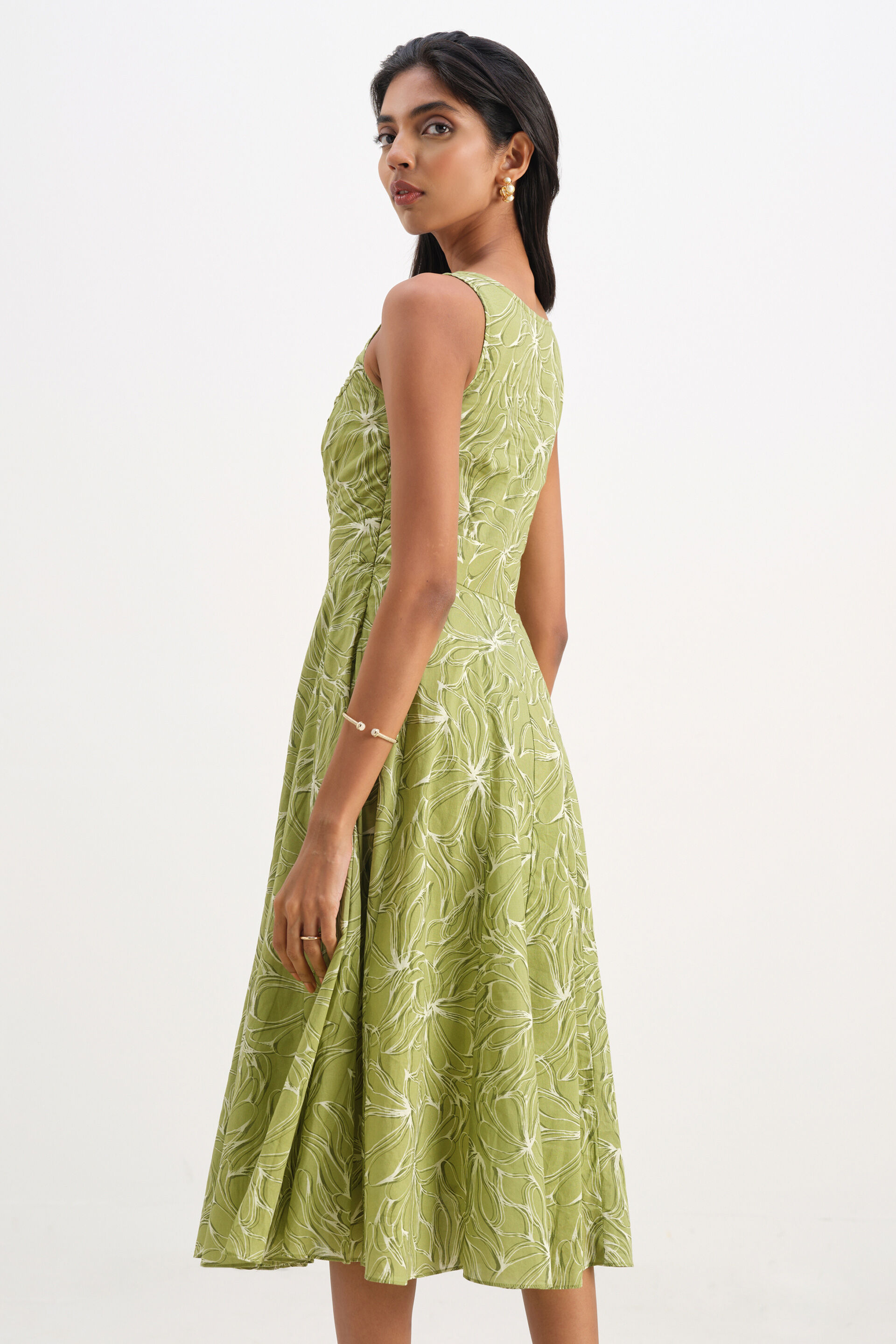 Olive Charm Dress, Green, image 5