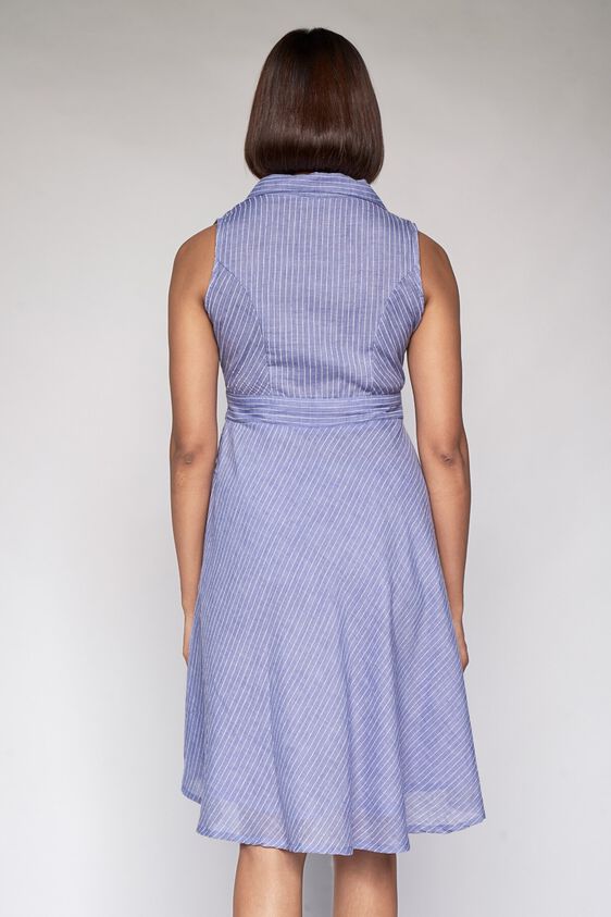 5 - Blue Stripes Fit & Flare Dress, image 5