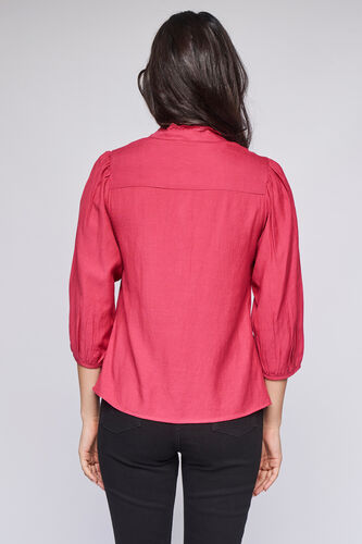 Cranberry Solid Straight Top, Cranberry, image 3