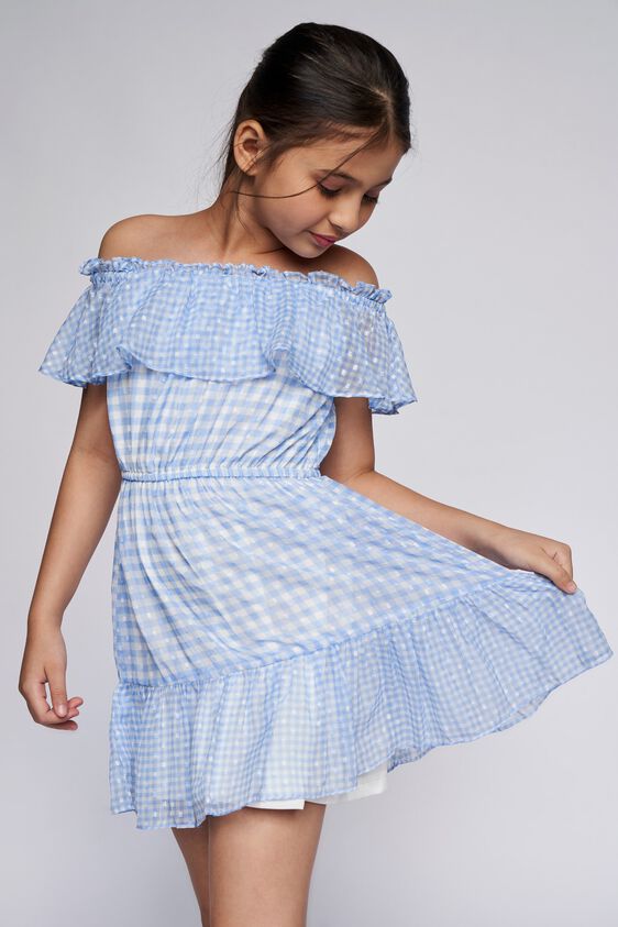 4 - Blue Checks Flounce Dress, image 4