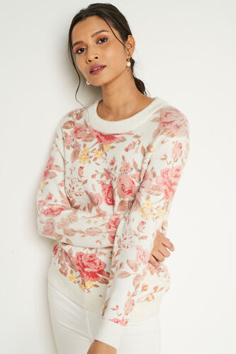 Red Floral Straight Top, Red, image 5