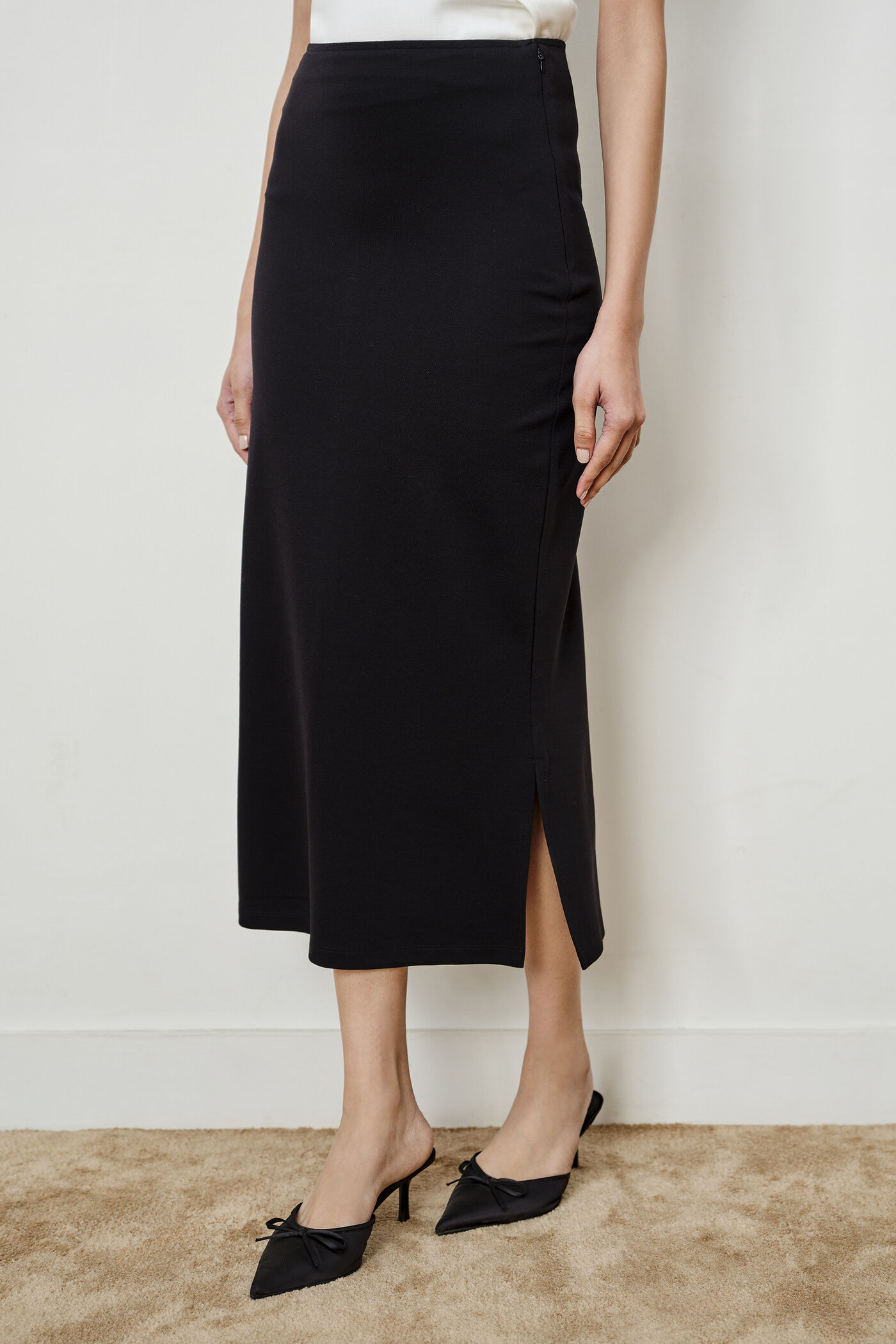 Black Luxe Pencil Skirt