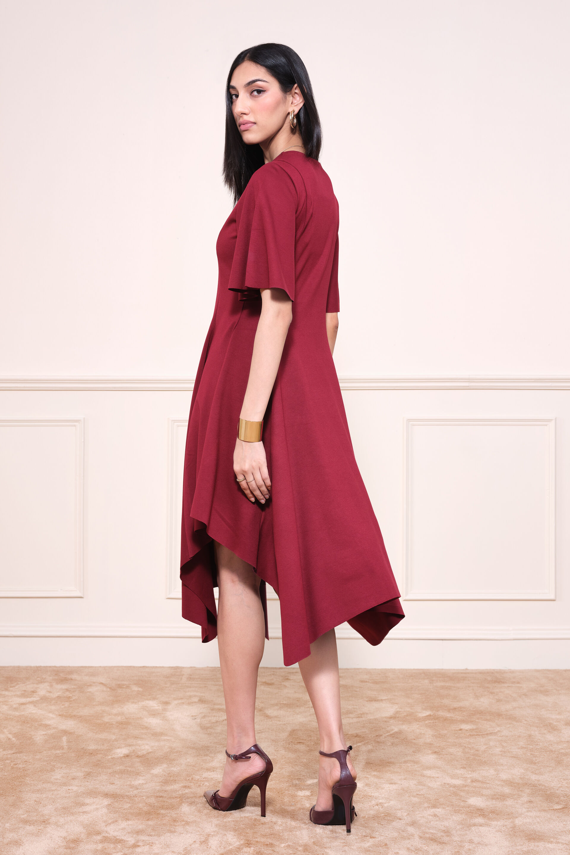 Orson Berry Dress, Maroon, image 6