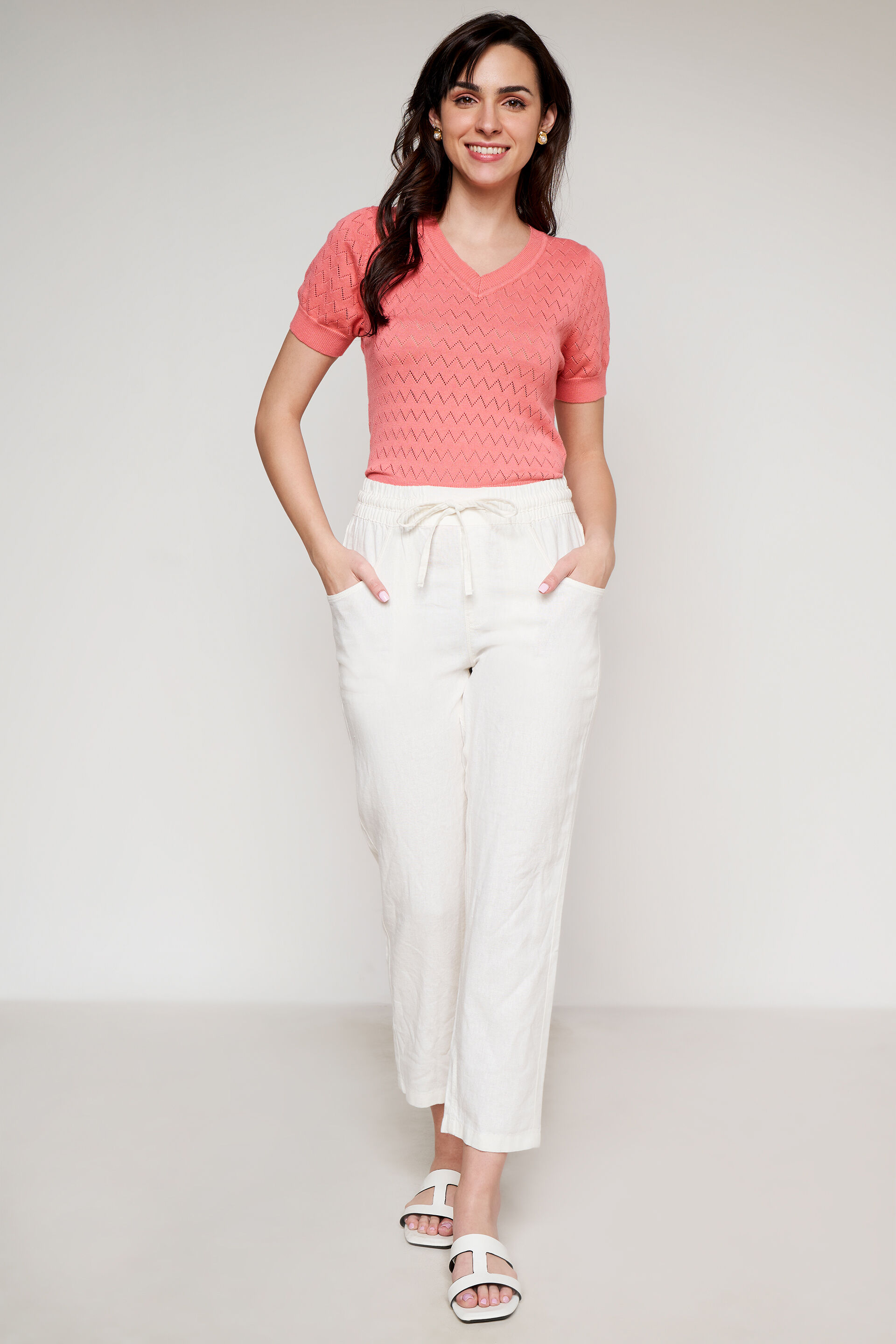 Off-White Linen Trouser, Off White, image 2