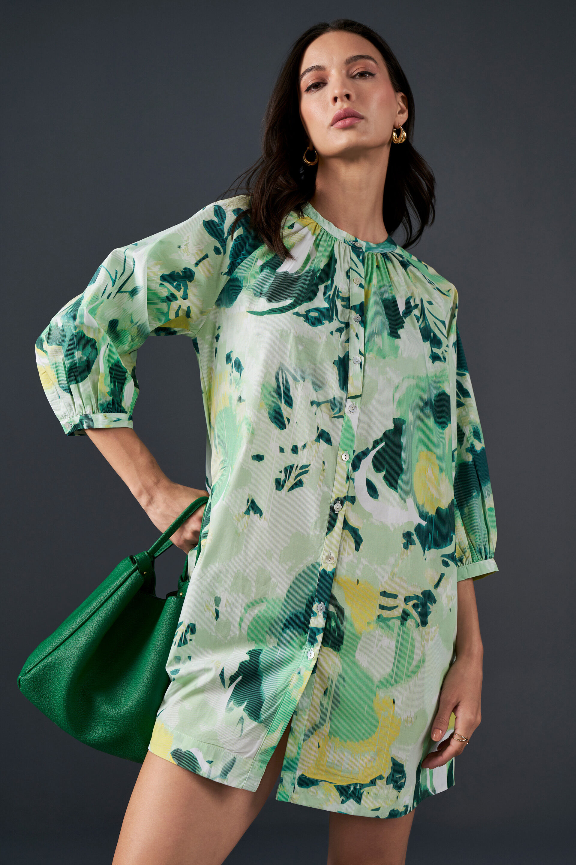 Fun and Frolic Cotton Shirt Dress, Multi Color, image 2