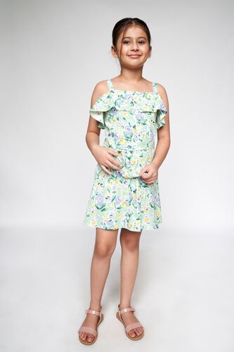 5 - Sage Green Floral Fit and Flare Dress, image 5