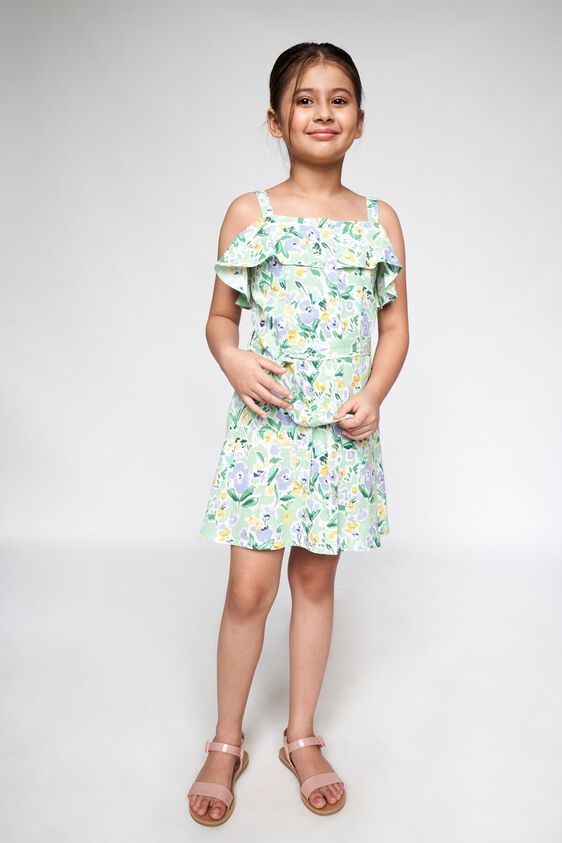 5 - Sage Green Floral Fit and Flare Dress, image 5