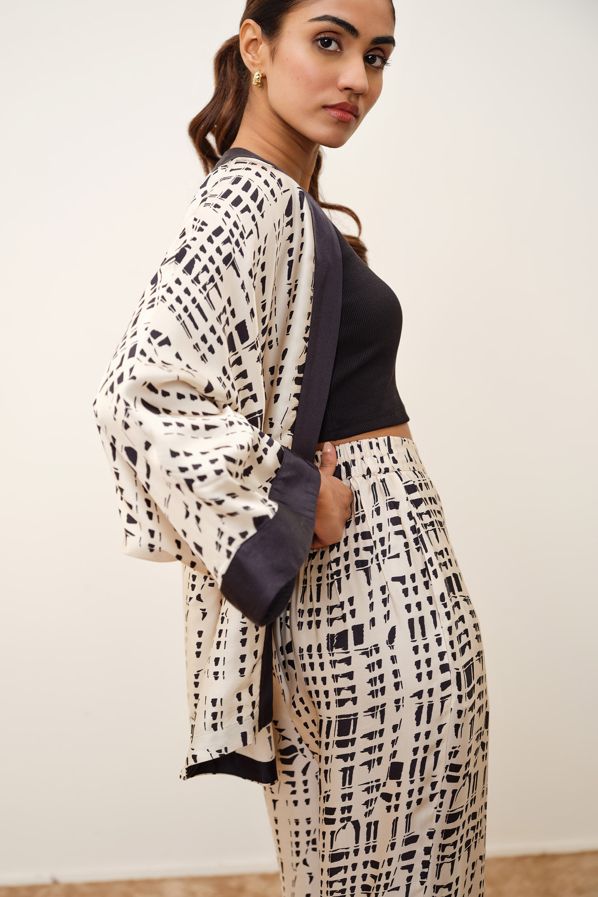 Printed Beige Modal Co-ord Set, Beige, image 4