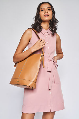 Pink Solid Dress, Pink, image 1