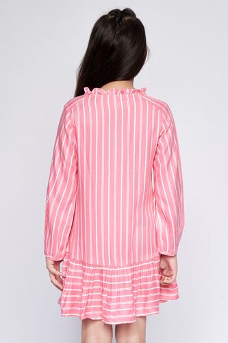 4 - Light Pink Stripes Flounce Dress, image 4