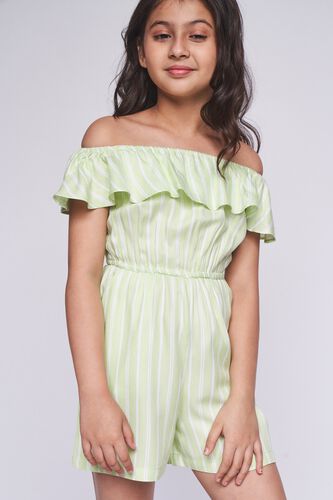 1 - Sage Green Stripes Flared Jumpsuit, image 1
