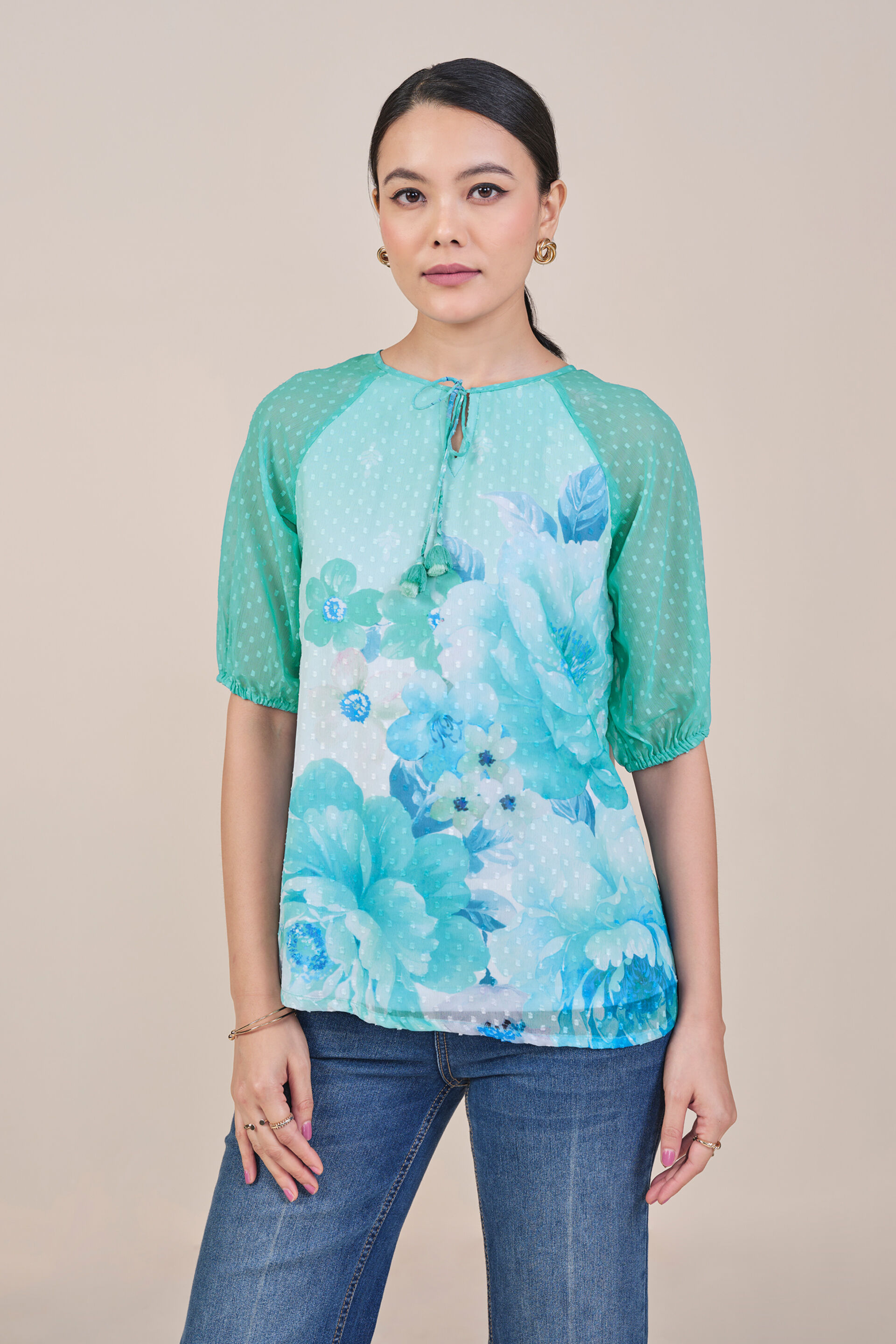 Garden Party Top, Light Green, image 1