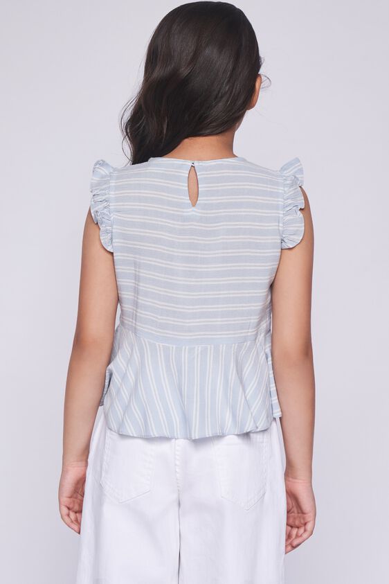 4 - Blue & White Stripes Flared Top, image 4