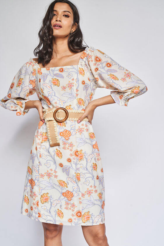 Multi Floral Straight Dress, , image 2